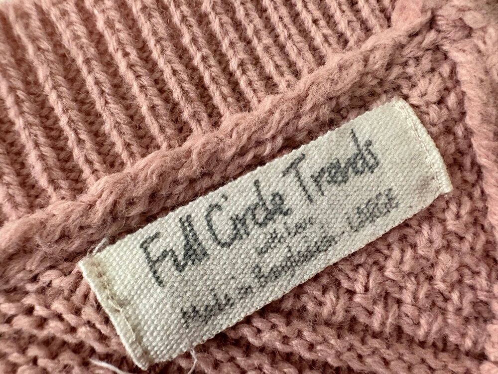 Slouchy Ruched Pink Cropped Sweater L M V Neck Coquette Fairy Full Circle Trends - Picture 6 of 8